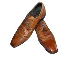 Stacy Adams‎ Brown Leather Wingtip Lace Up Mens Dress Shoes Size US 13M